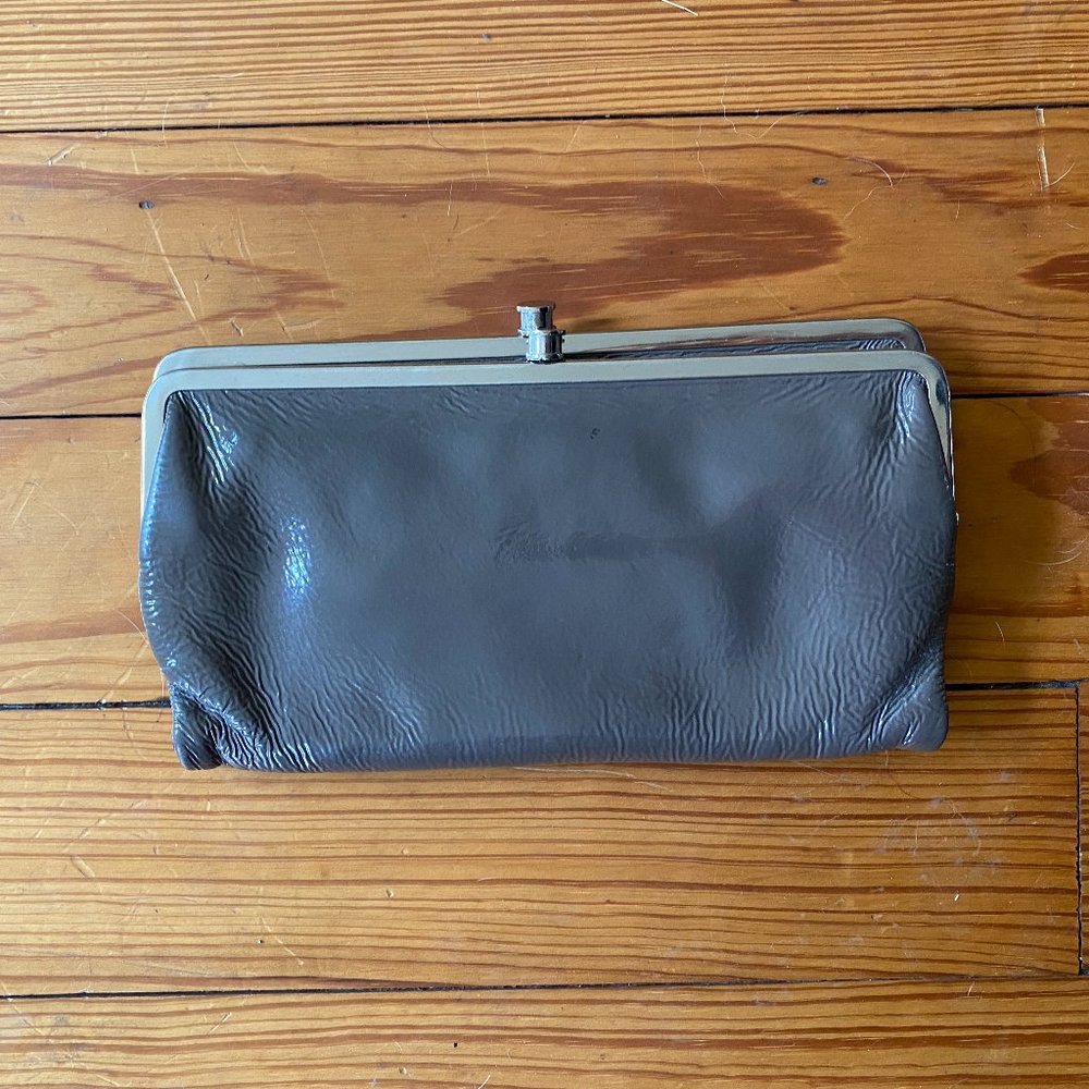 HOBO Leather Wallet Clutch - Grey